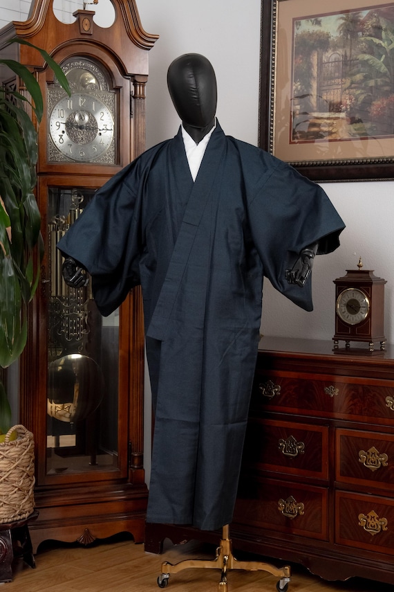 DEAR VANILLA Authentic Vintage Traditional Men's Kimono Japanese Robe Gown Samurai Made in Japan MKM-0218