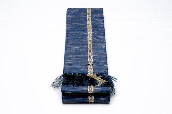 DEAR VANILLA Authentic Japanese Men's Kimono Kaku Obi Vintage Samurai Obi Sash Belt Made in Japan Genuine Original MOB-0315