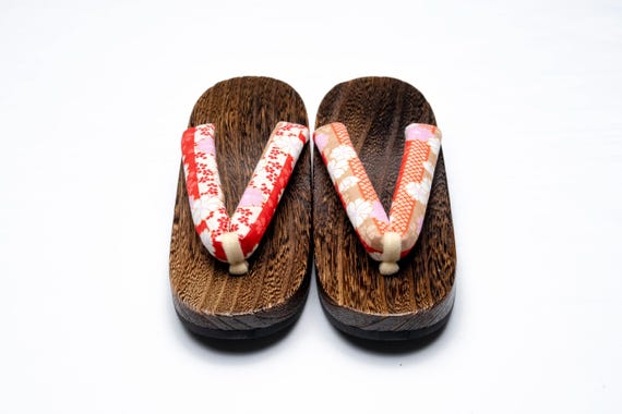 Dear Vanilla Authentic Japanese Vintage Yukata Kimono Geta Wood Sandals 24.5cm US Size 7.5 SD-0320