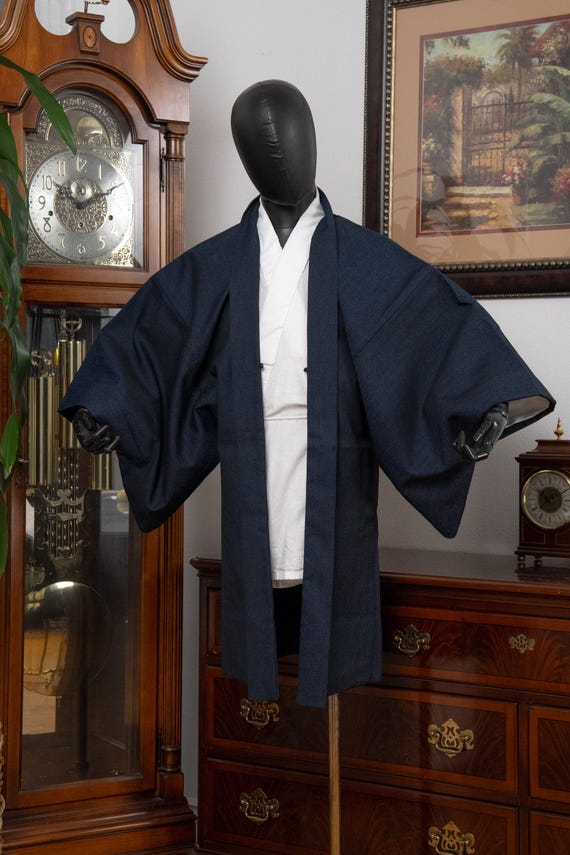 DEAR VANILLA Authentic Japanese Kimono Haori Men's Traditional Jacket Made in Japan Genuine Vintage MHA-0311