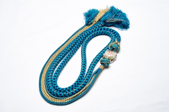 DEAR VANILLA Japanese Ornament Obijime Cord for Furisode Kimono Silk Obi Belt Fastener Accessory Rope Made in Japan OCF-0087