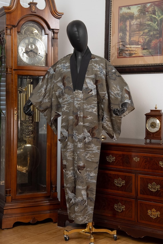 DEAR VANILLA Authentic Vintage Men's Kimono Juban Traditional Japanese Undergown Robe Made in Japan Original MJU-0208