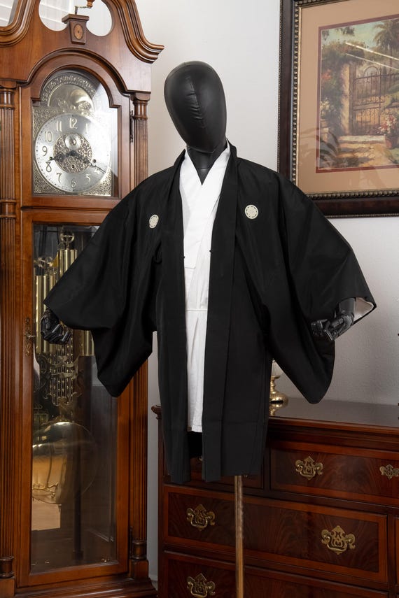 DEAR VANILLA Authentic Japanese Kimono Haori Men's Traditional Jacket Made in Japan Genuine Vintage MHA-0282
