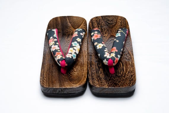 Dear Vanilla Authentic Japanese Vintage Yukata Kimono Geta Wood Sandals 27cm US Size 10 SD-0328
