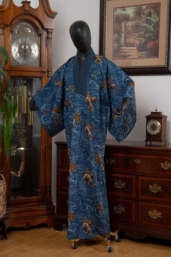 DEAR VANILLA Authentic Vintage Men's Kimono Juban Traditional Japanese Undergown Robe Made in Japan Original MJU-0246