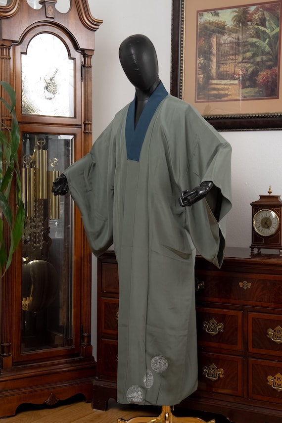 DEAR VANILLA Authentic Vintage Men's Kimono Juban Traditional Japanese Undergown Robe Made in Japan Original MJU-0241