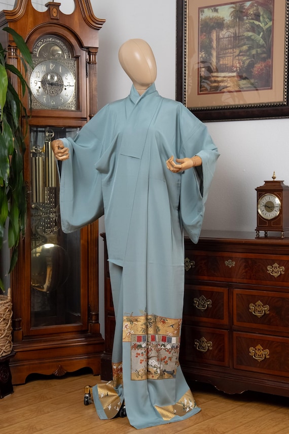 DEAR VANILLA Authentic Traditional Japanese Tomesode Kimono for Women Vintage Silk Robe Made in Japan KMT-0217