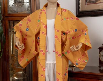 DEAR VANILLA Authentic Japanese Haori for Women Traditional Kimono Jacket Vintage Made in Japan HA-0440