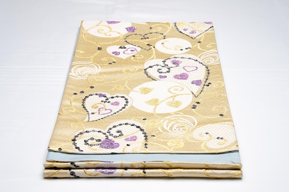 DEAR VANILLA Authentic Japanese Kimono Silk Fukuro Obi for Women Vintage Sash Belt Made in Japan OB-0426