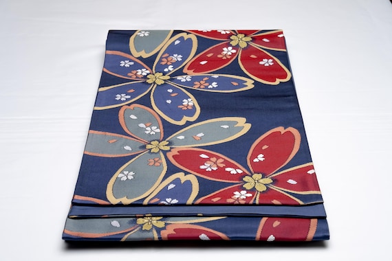 DEAR VANILLA Authentic Japanese Kimono Silk Fukuro Obi for Women Vintage Sash Belt Made in Japan OB-0427