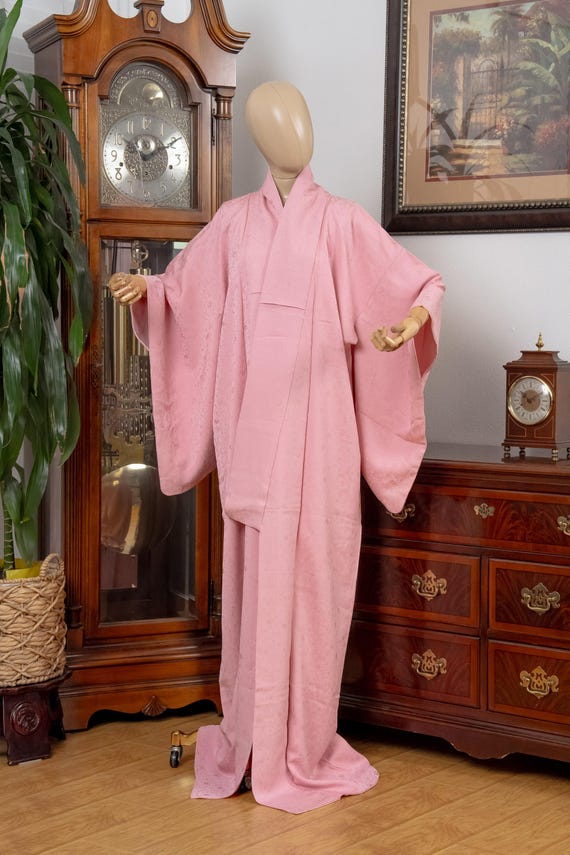DEAR VANILLA Authentic Traditional Japanese Tango Chirimen Silk Iromuji Kimono for Women Vintage Robe Made in Japan KMC-0092