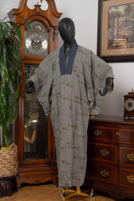 DEAR VANILLA Authentic Vintage Men's Kimono Juban Traditional Japanese Undergown Robe Made in Japan Original MJU-0215