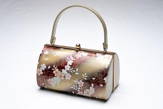DEAR VANILLA Authentic Japanese Kimono Enamel Purse Handbag Vintage Made in Japan PU-0362