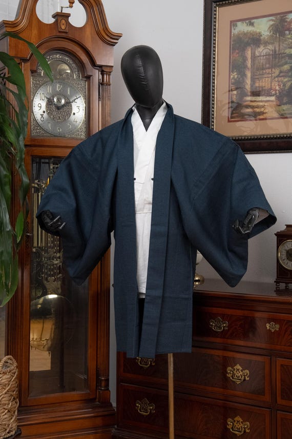 DEAR VANILLA Authentic Japanese Kimono Haori Men's Traditional Jacket Made in Japan Genuine Vintage MHA-0308
