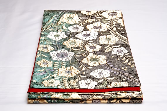 DEAR VANILLA Authentic Japanese Kimono Silk Fukuro Obi for Women Vintage Sash Belt Made in Japan OB-0414