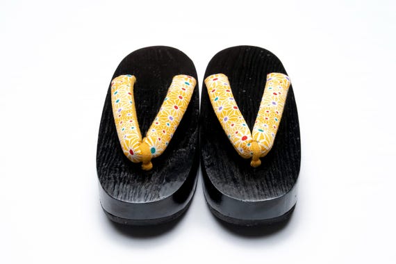 Dear Vanilla Authentic Japanese Vintage Yukata Kimono Geta Wood Sandals 24cm US Size 7 SD-0314