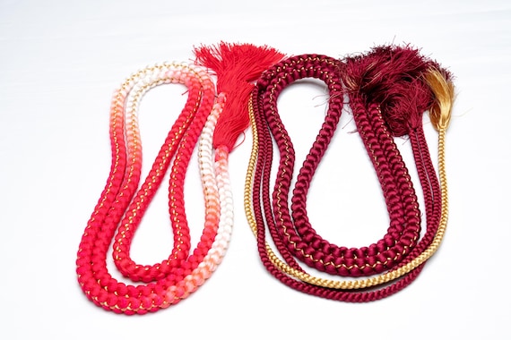 DEAR VANILLA Japanese Kimono Obijime Cord Set For Furisode Kimono Silk Obi Belt Fastener Accessory Rope Made in Japan Genuine OC-0238