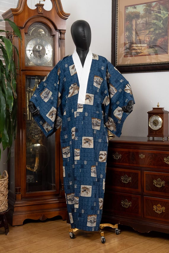DEAR VANILLA Authentic Vintage Men's Kimono Juban Traditional Japanese Undergown Robe Made in Japan Original MJU-0200