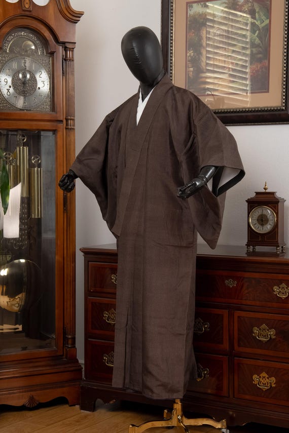 DEAR VANILLA Authentic Vintage Traditional Men's Kimono Japanese Robe Gown Samurai Made in Japan MKM-0244