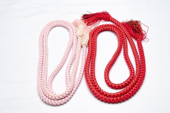 DEAR VANILLA Japanese Kimono Obijime Cord Set For Furisode Kimono Silk Obi Belt Fastener Accessory Rope Made in Japan Genuine OC-0288