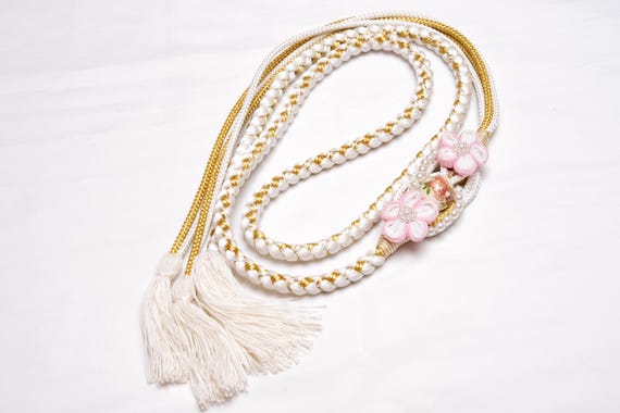 DEAR VANILLA Japanese Ornament Obijime Cord for Furisode Kimono Silk Obi Belt Fastener Accessory Rope Made in Japan OCF-0102