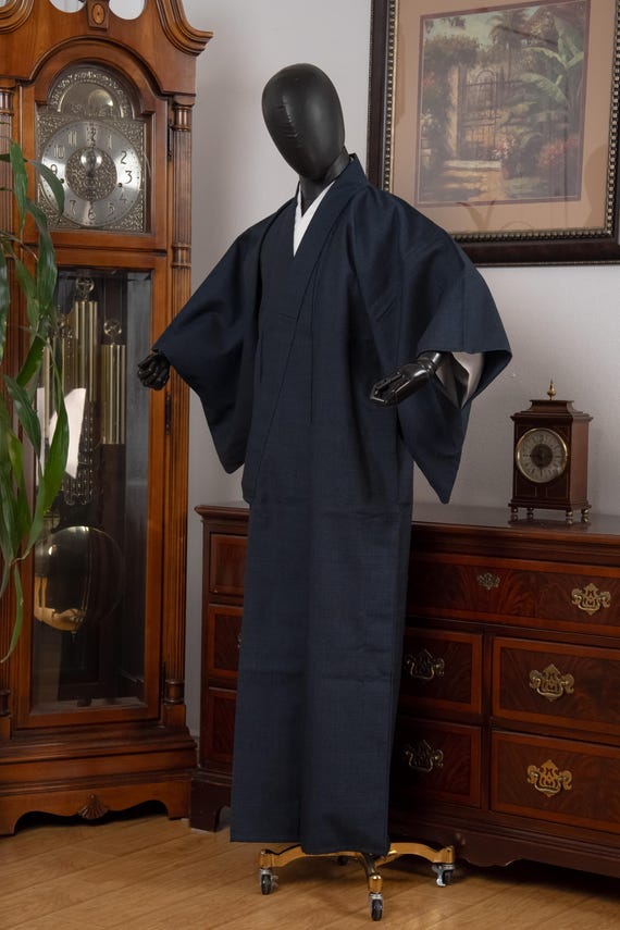 DEAR VANILLA Authentic Vintage Traditional Men's Kimono Japanese Robe Gown Samurai Made in Japan MKM-0238