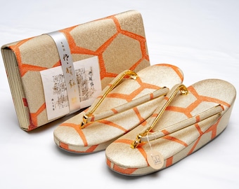 DEAR VANILLA Authentic Japanese Kimono Purse Handbag Zori Set Vintage Made in Japan PU-0404