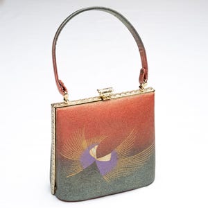 QUERIDA VAINILLA Auténtico bolso de mano japonés con esmalte de kimono, vintage, hecho en Japón PU-0345