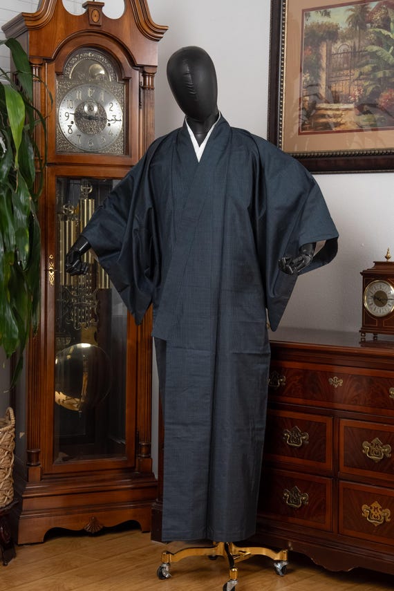 DEAR VANILLA Authentic Vintage Traditional Men's Kimono Japanese Robe Gown Samurai Made in Japan MKM-0211