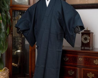 DEAR VANILLA Authentic Vintage Traditional Men's Kimono Japanese Robe Gown Samurai Made in Japan MKM-0217