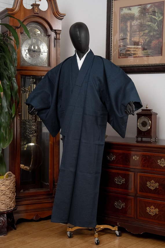 DEAR VANILLA Authentic Vintage Traditional Men's Kimono Japanese Robe Gown Samurai Made in Japan MKM-0217
