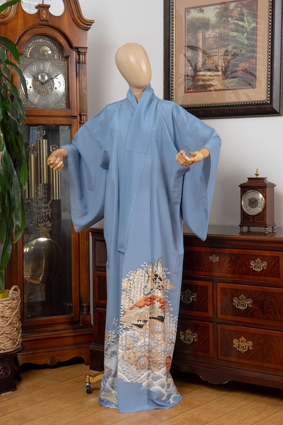 DEAR VANILLA Authentic Traditional Japanese Kimono for Women Vintage Dress Robe Made in Japan Genuine Original KM-0596