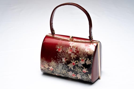 DEAR VANILLA Authentic Japanese Kimono Enamel Purse Handbag Vintage Made in Japan PU-0361