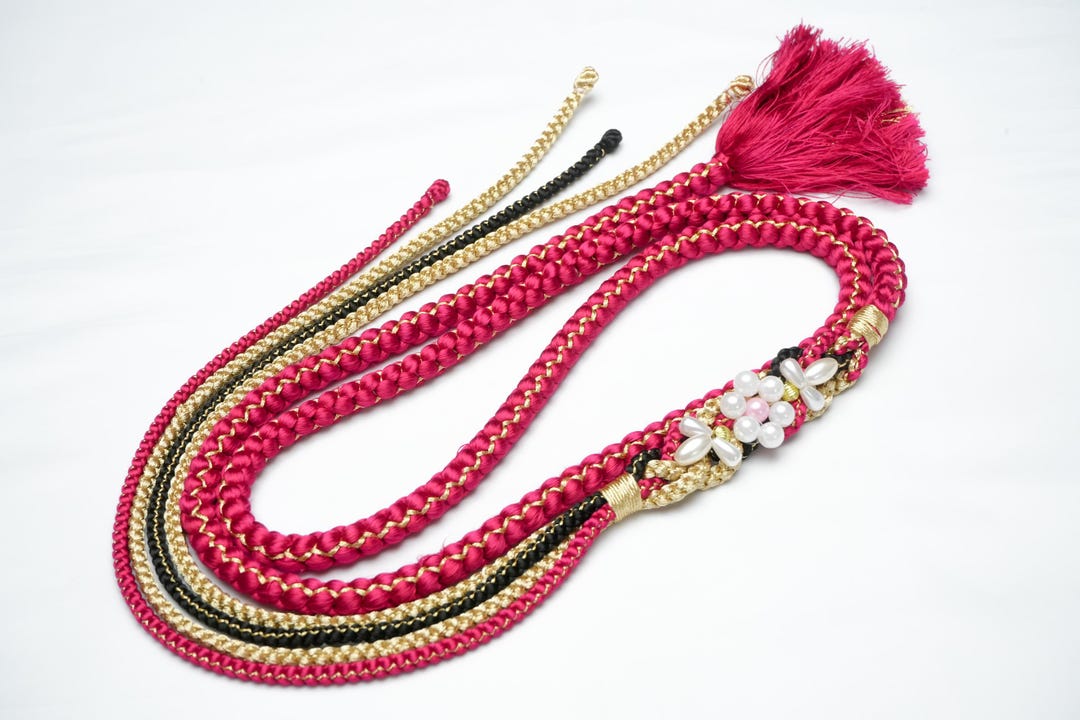 DEAR VANILLA Japanese Ornament Obijime Cord for Furisode Kimono Silk ...