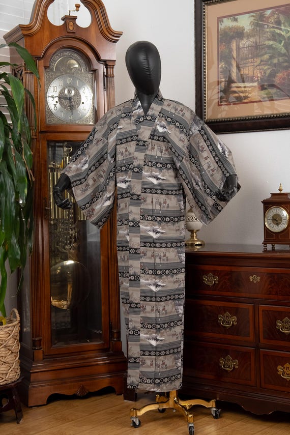 DEAR VANILLA Authentic Vintage Men's Kimono Juban Traditional Japanese Undergown Robe Made in Japan Original MJU-0203