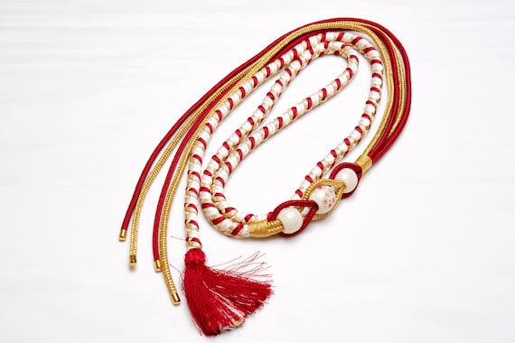 DEAR VANILLA Japanese Ornament Obijime Cord for Furisode Kimono Silk Obi Belt Fastener Accessory Rope Made in Japan OCF-0100
