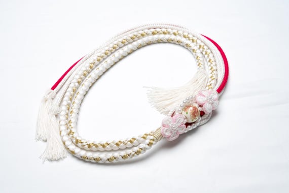 DEAR VANILLA Japanese Ornament Obijime Cord for Furisode Kimono Silk Obi Belt Fastener Accessory Rope Made in Japan OCF-0073