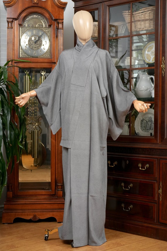 DEAR VANILLA Authentic Traditional Japanese Edo Komon Kimono for Women Vintage Silk Robe Made in Japan KMK-0009