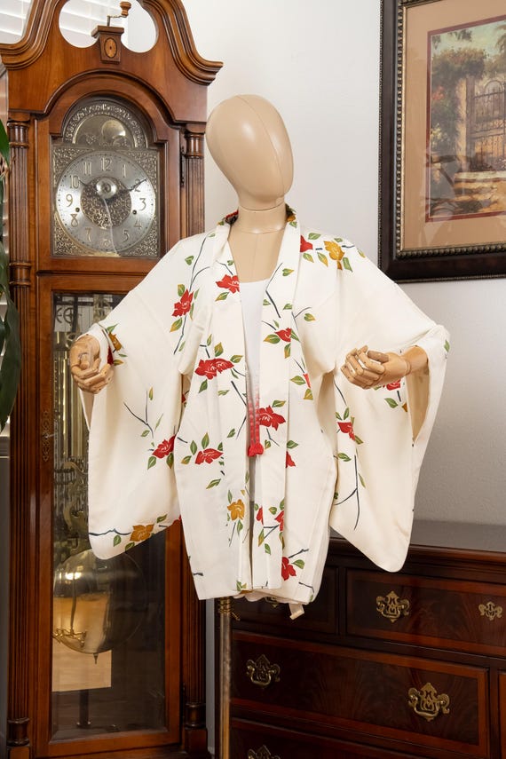 DEAR VANILLA Authentic Japanese Haori for Women Traditional Kimono Jacket Vintage Made in Japan HA-0418