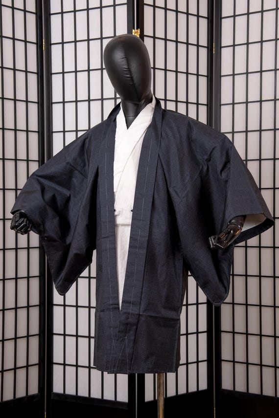 DEAR VANILLA Authentic Japanese Kimono Haori Men's Traditional Jacket Made in Japan Genuine Vintage MHA-0330