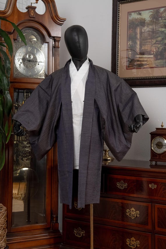 DEAR VANILLA Authentic Japanese Kimono Haori Men's Traditional Jacket Made in Japan Genuine Vintage MHA-0299