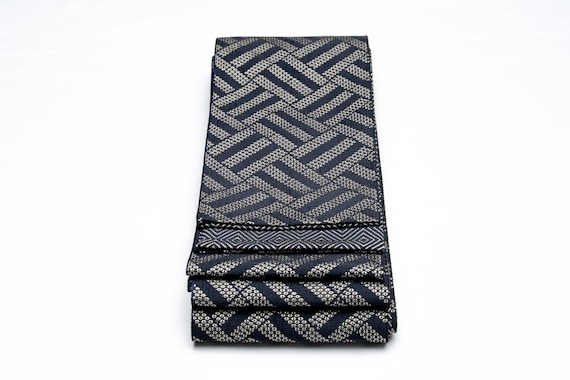 DEAR VANILLA Authentic Japanese Men's Kimono Kaku Obi Vintage Samurai Obi Sash Belt Made in Japan Genuine Original MOB-0274