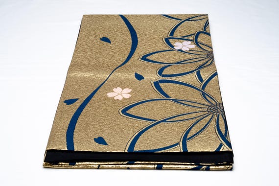 DEAR VANILLA Authentic Japanese Kimono Silk Fukuro Obi for Women Vintage Sash Belt Made in Japan OB-0384