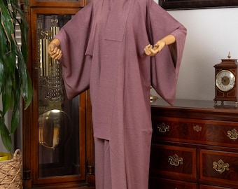 DEAR VANILLA Authentic Traditional Japanese Edo Komon Kimono for Women Vintage Silk Robe Made in Japan KMK-0026