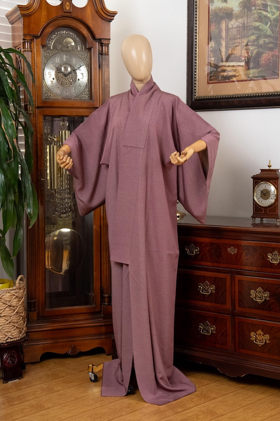 DEAR VANILLA Authentic Traditional Japanese Edo Komon Kimono for Women Vintage Silk Robe Made in Japan KMK-0026