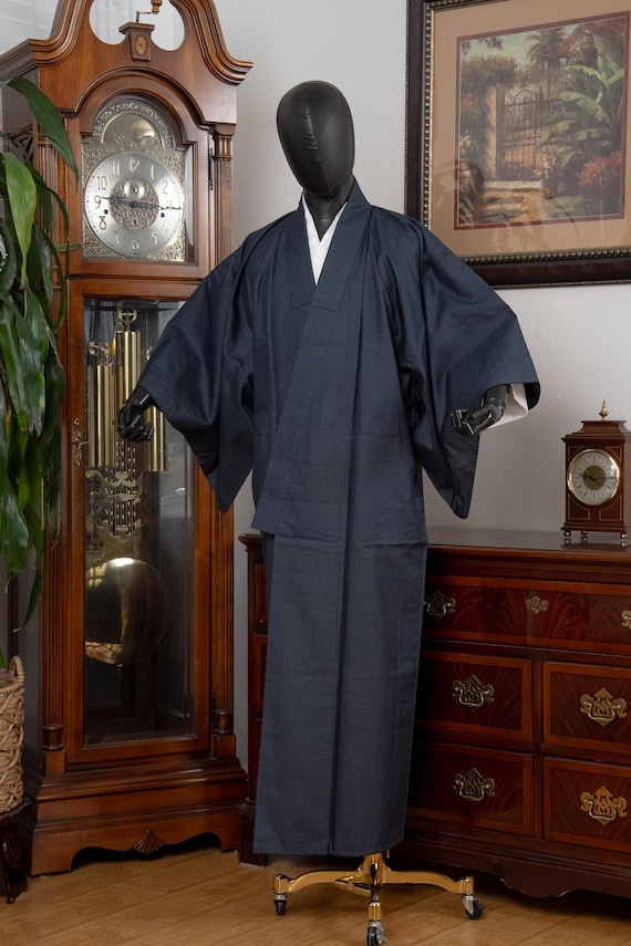 DEAR VANILLA Authentic Vintage Traditional Men's Kimono Japanese Robe Gown Samurai Made in Japan MKM-0212