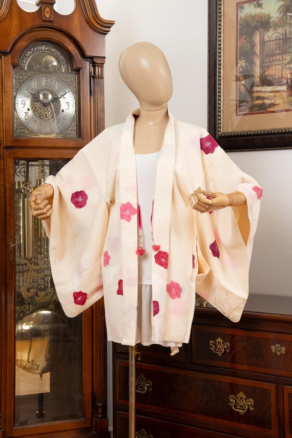 DEAR VANILLA Authentic Japanese Haori for Women Traditional Kimono Jacket Vintage Made in Japan HA-0420