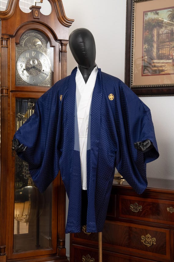 DEAR VANILLA Authentic Japanese Kimono Haori Men's Traditional Jacket Made in Japan Genuine Vintage MHA-0286