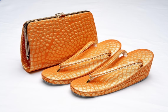 DEAR VANILLA Authentic Japanese Kimono Purse Handbag Zori Set Vintage Made in Japan PU-0403