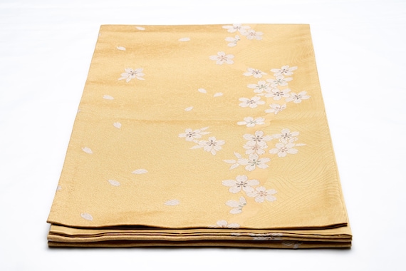 DEAR VANILLA Authentic Japanese Kimono Silk Fukuro Obi for Women Vintage Sash Belt Made in Japan OB-0340